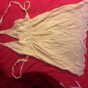 Yellow polka dot summer dress.